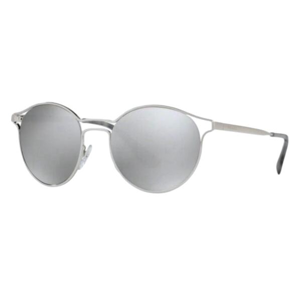 Prada Round Silver Mirrored Cinema
Sunglasses with Case SPR 62SS - Picture 3 of 9